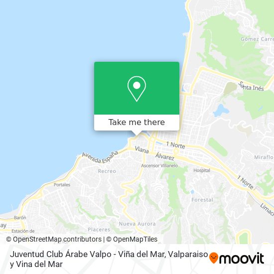 Mapa de Juventud Club Árabe Valpo - Viña del Mar