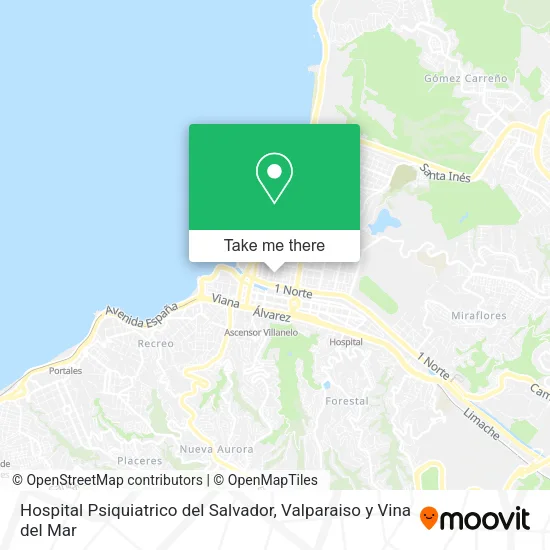 Mapa de Hospital Psiquiatrico del Salvador