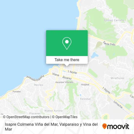 Mapa de Isapre Colmena Viña del Mar