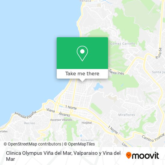 Mapa de Clinica Olympus Viña del Mar