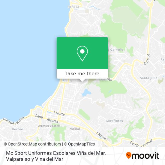 Mapa de Mc Sport Uniformes Escolares Viña del Mar