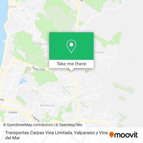 Mapa de Transportes Carpas Vina Limitada