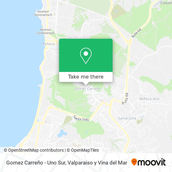 Gomez Carreño - Uno Sur map