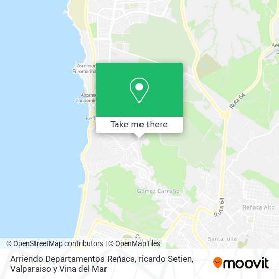 Arriendo Departamentos Reñaca, ricardo Setien map