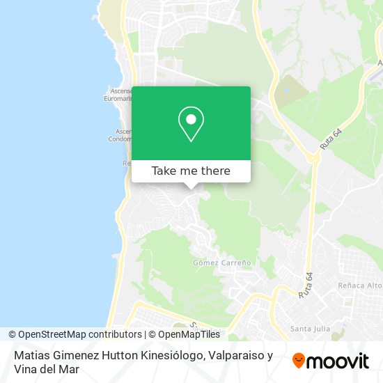Matias Gimenez Hutton Kinesiólogo map