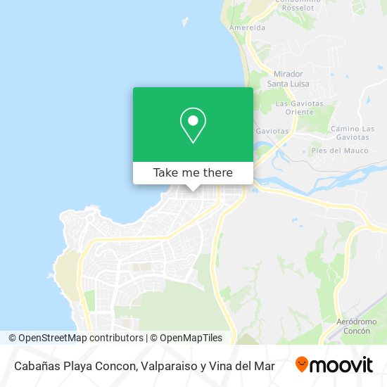 Cabañas Playa Concon map