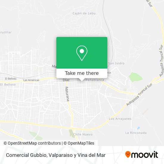 Comercial Gubbio map