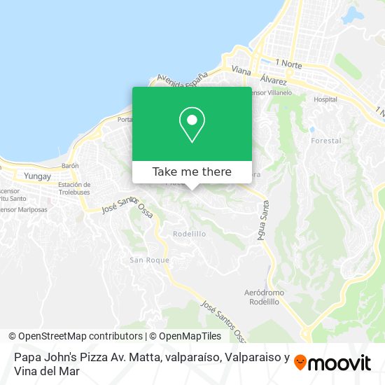 Mapa de Papa John's Pizza Av. Matta, valparaíso