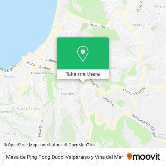 Mesa de Ping Pong Duoc map