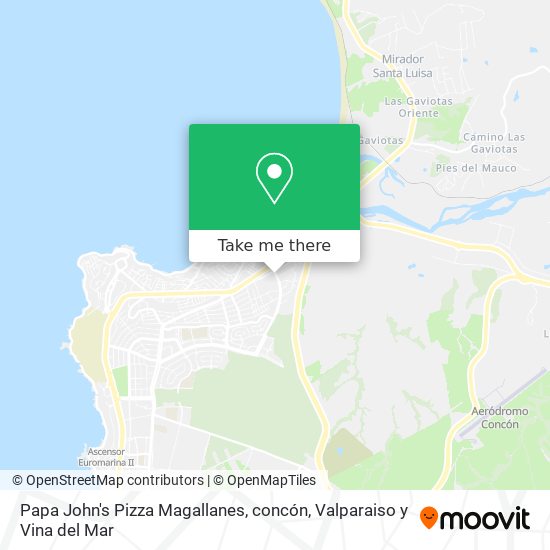 Mapa de Papa John's Pizza Magallanes, concón