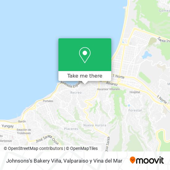 Johnsons's Bakery Viña map