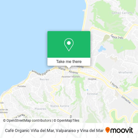 Café Organic Viña del Mar map