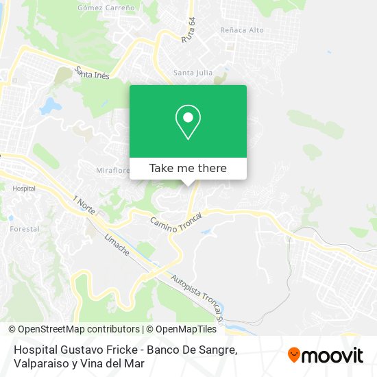 Hospital Gustavo Fricke - Banco De Sangre map