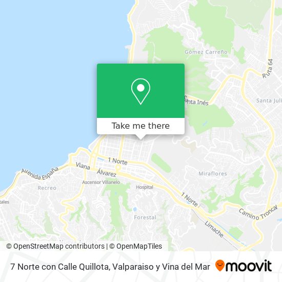7 Norte con Calle Quillota map