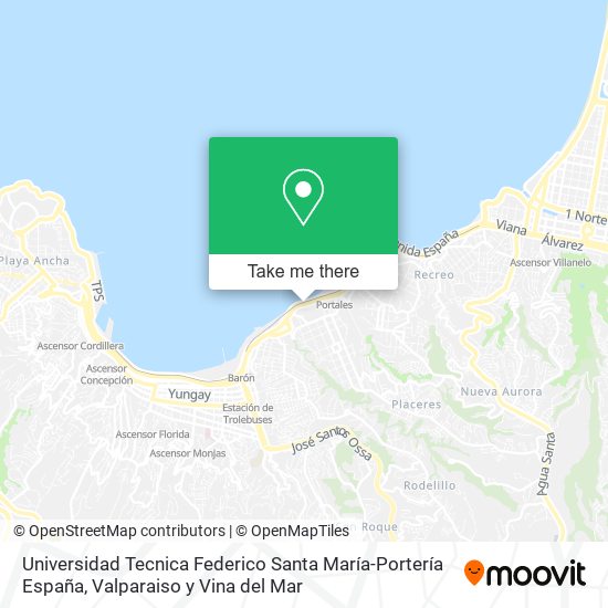 Mapa de Universidad Tecnica Federico Santa María-Portería España