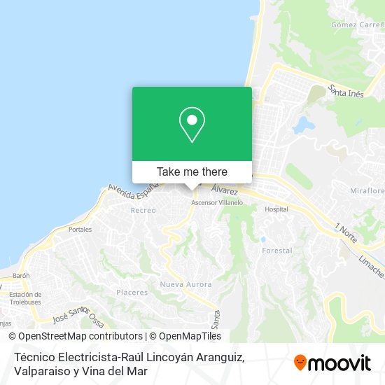 Técnico Electricista-Raúl Lincoyán Aranguiz map