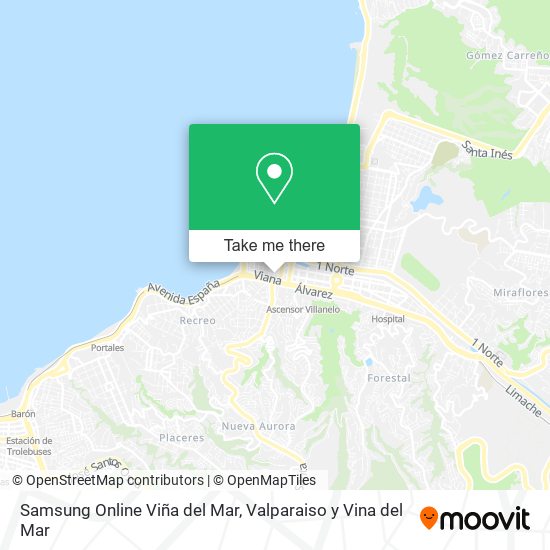 Mapa de Samsung Online Viña del Mar