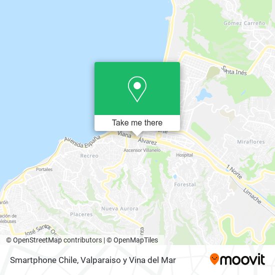 Smartphone Chile map