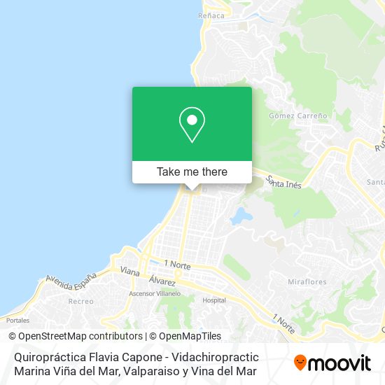 Mapa de Quiropráctica Flavia Capone - Vidachiropractic Marina Viña del Mar