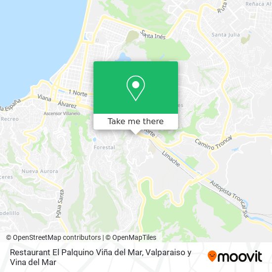 Mapa de Restaurant El Palquino Viña del Mar