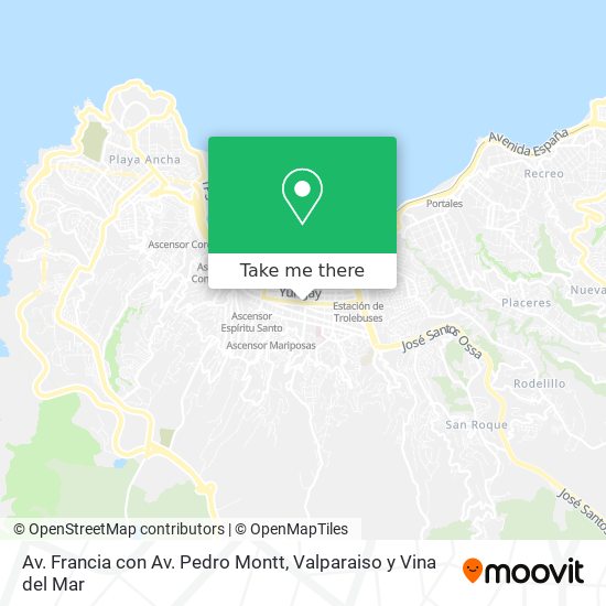 Av. Francia con Av. Pedro Montt map
