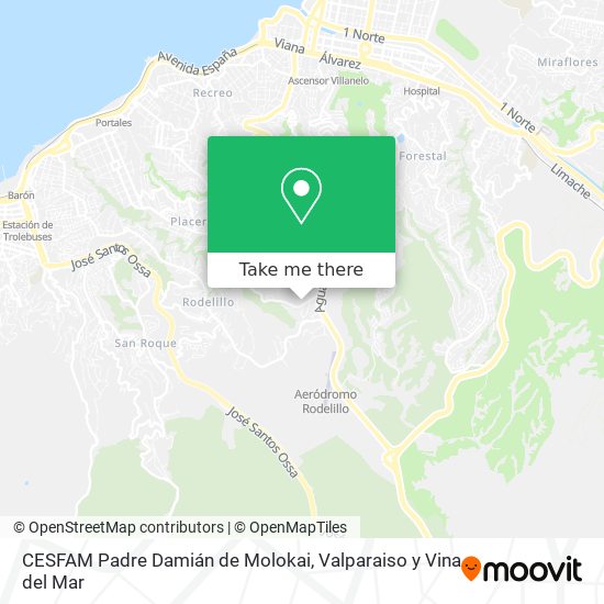 Mapa de CESFAM Padre Damián de Molokai