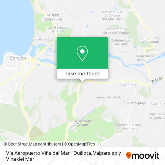 Vía Aeropuerto Viña del Mar - Quillota map