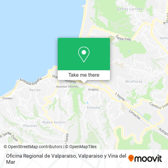 Mapa de Oficina Regional de Valparaíso