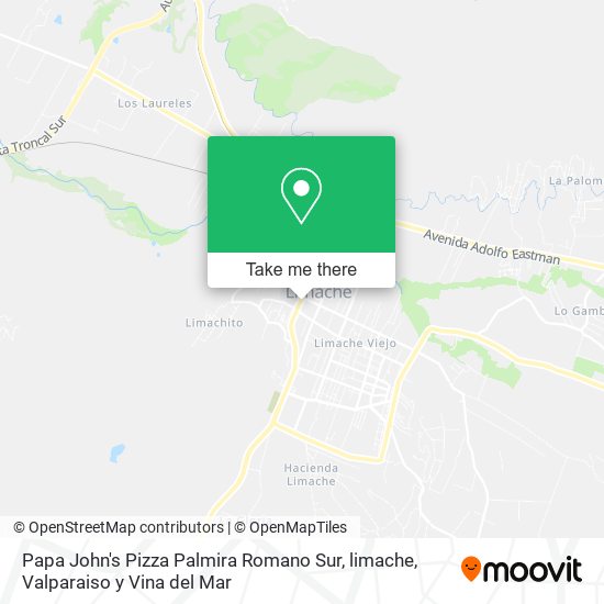 Mapa de Papa John's Pizza Palmira Romano Sur, limache