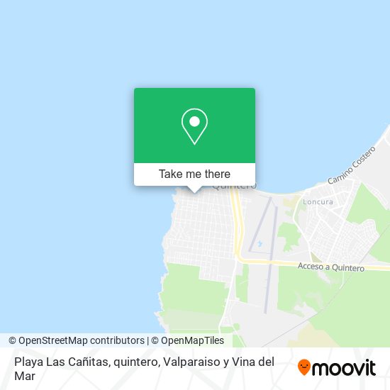 Mapa de Playa Las Cañitas, quintero