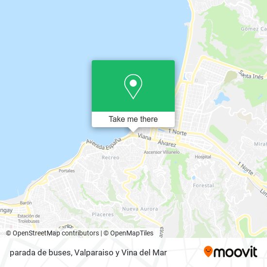 Mapa de parada de buses