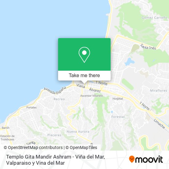 Templo Gita Mandir Ashram - Viña del Mar map