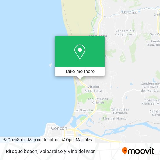 Ritoque beach map