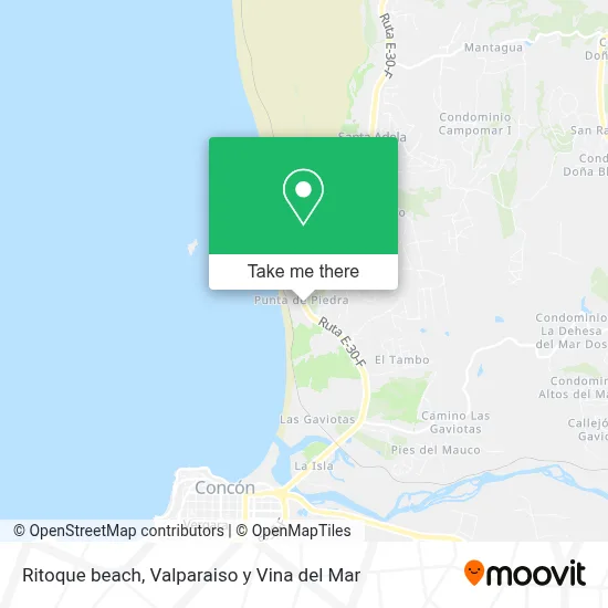 Ritoque beach map
