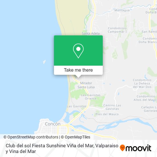 Club del sol Fiesta Sunshine Viña del Mar map