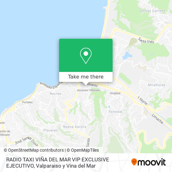 Mapa de RADIO TAXI VIÑA DEL MAR VIP EXCLUSIVE EJECUTIVO