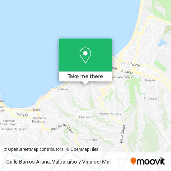 Mapa de Calle Barros Arana