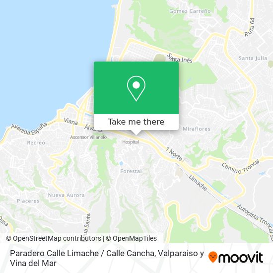 Paradero Calle Limache / Calle Cancha map