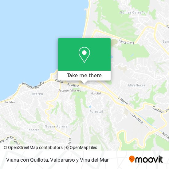 Viana con Quillota map