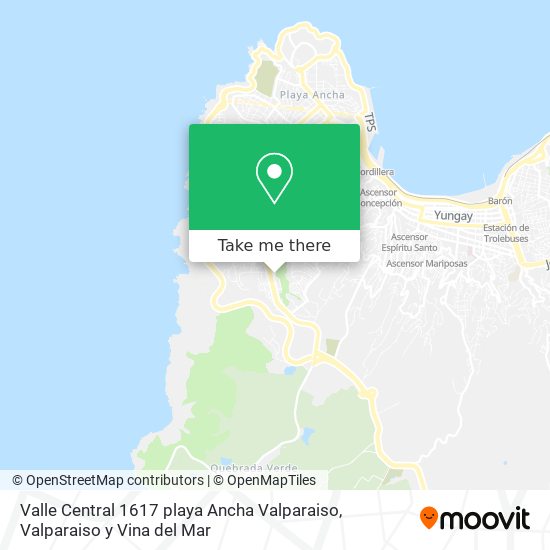 Mapa de Valle Central 1617 playa Ancha Valparaiso