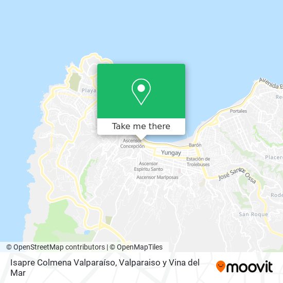Mapa de Isapre Colmena Valparaíso