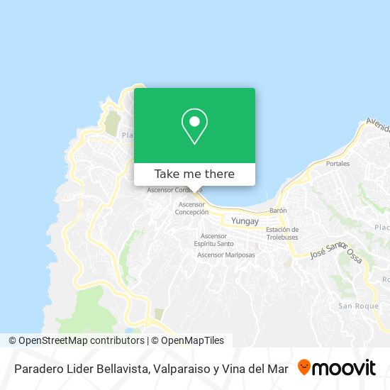 Paradero Lider Bellavista map
