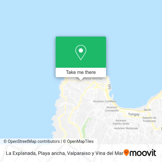 Mapa de La Explanada, Playa ancha