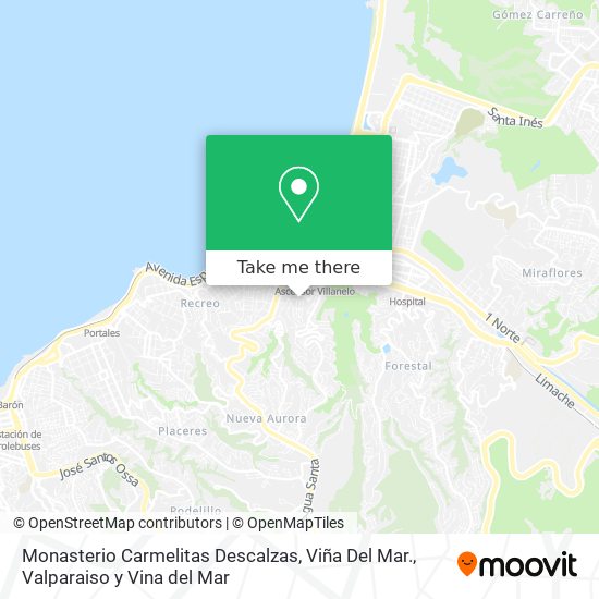 Monasterio Carmelitas Descalzas, Viña Del Mar. map