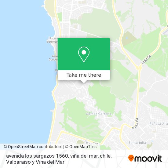 Mapa de avenida los sargazos 1560, viña del mar, chile