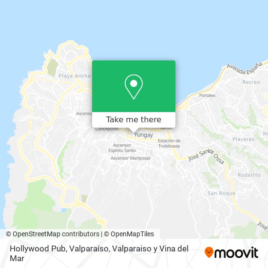 Mapa de Hollywood Pub, Valparaíso