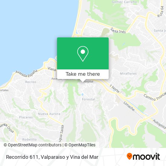 Recorrido 611 map