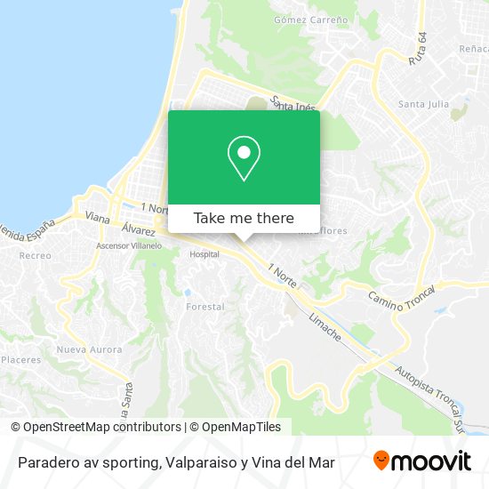 Paradero av sporting map