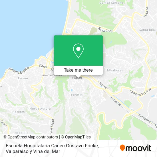 Mapa de Escuela Hospitalaria Canec Gustavo Fricke