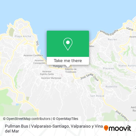 Pullman Bus | Valparaíso-Santiago map